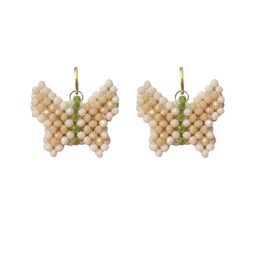 Olivia Earrings in Beige/Green